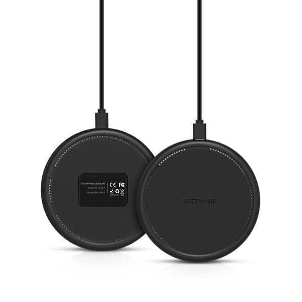 BlitzWolf Universal Fast Qi Wireless Charger Front & Back View pepmyphone.com