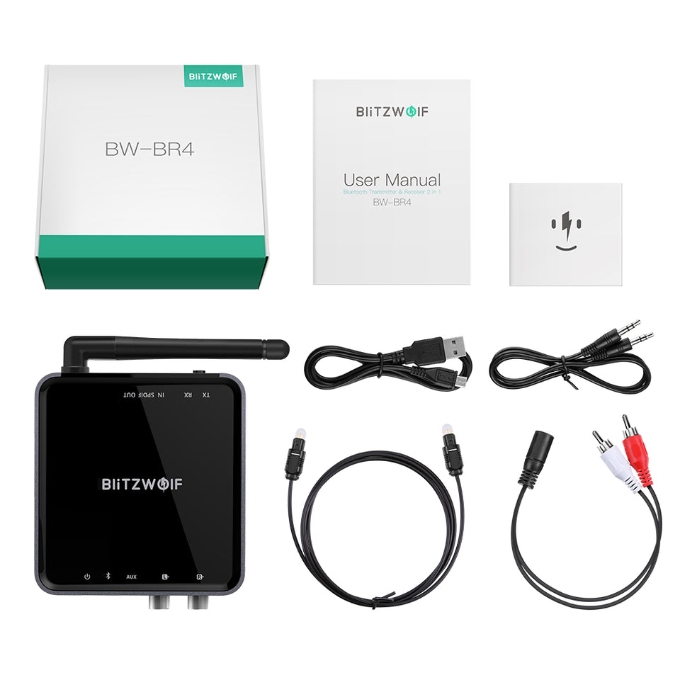 BlitzWolf® Bluetooth Receiver Transmitter Audio 2 in 1 Adapter - Long Range 164ft