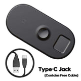 3 in 1 Wireless Fast Charging Pad for iPhone, Airpods and iWatch Qi - pepmyphone
