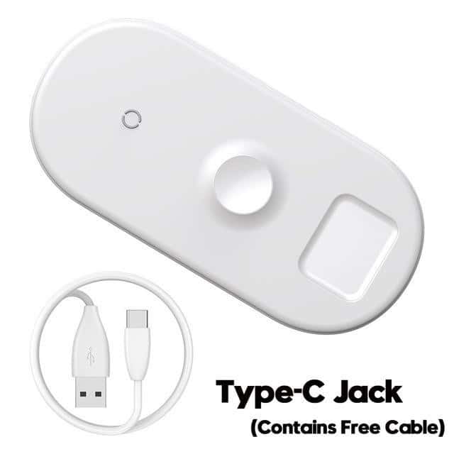 3 in 1 Wireless Fast Charging Pad for iPhone, Airpods and iWatch Qi - pepmyphone