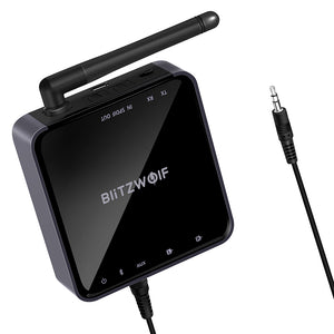 BlitzWolf® Bluetooth Receiver Transmitter - Hi Fidelity Audio 2 in 1 Adapter - Long Range 164ft