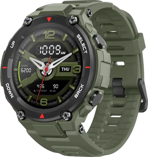 New 2020 Amazfit T Rex Smart Watch Army Green Color Always On Display AMOLED Screen 