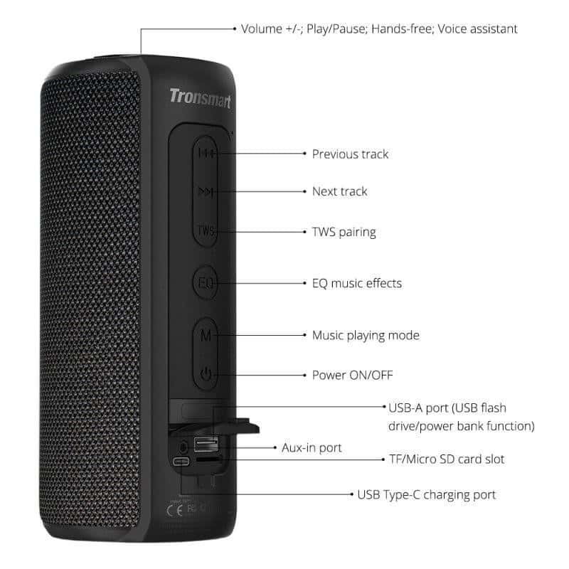Smart waterproof Bluetooth speaker with Voice Assist, Power Bank Function - pepmyphone