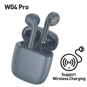 TWS Bluetooth 5.0 Wireless Stereo Touch Control Ear Pods with Wireless Charging - Grey