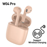 TWS Bluetooth 5.0 Wireless Stereo Touch Control Ear Pods with Wireless Charging - Pink